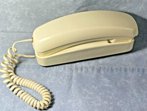 Conair Slimline Corded Wall Desk Telephone Beige Push Button Landline